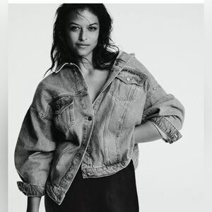 Anthropologie Pilcro Classic Distressed Denim Jacket